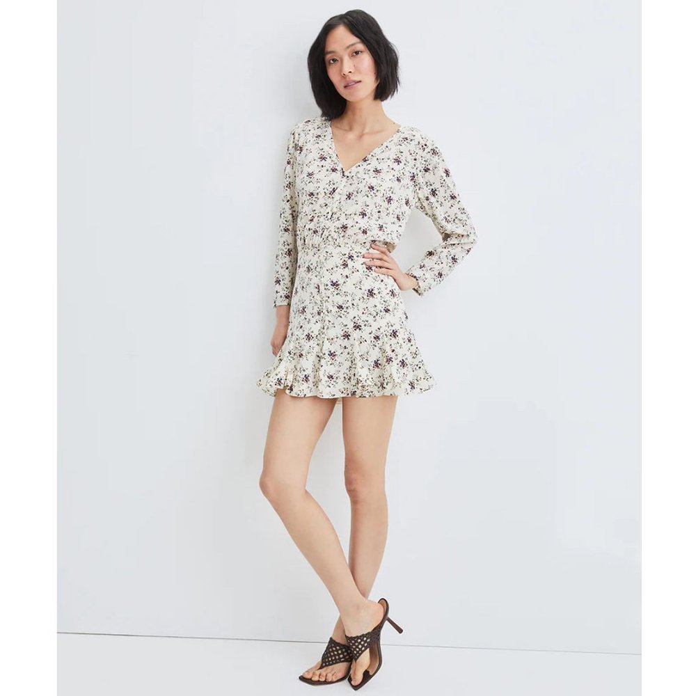 VERONICA BEARD Riggins Floral Dress In Whitestone Multi - Picture 4 of 8